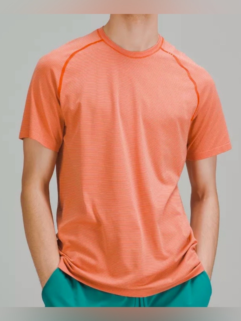 Lululemon Metal Vent Tech SS 2.0 Orange Striped Size M